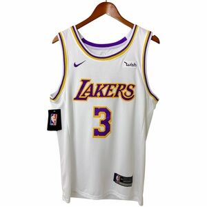 NWT Anthony Davis Lakers Jersey Nike Association Edition White Wish Patch 44 M